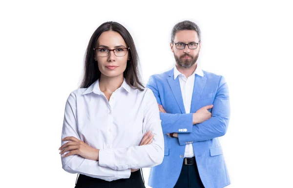 stock image confident businesspeople leadership in formalwear. photo of businesspeople leadership professionals. businesspeople leadership isolated on white background. businesspeople leadership in studio.