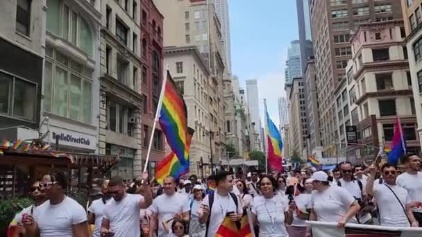 Nova Iorque Eua Junho 2023 Parada Orgulho 2023 Nova York Vídeo De Stock
