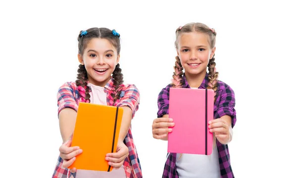 Terug Naar School Middelbaar Onderwijs Kinderen Meisjes Delen Gedachten Van — Stockfoto