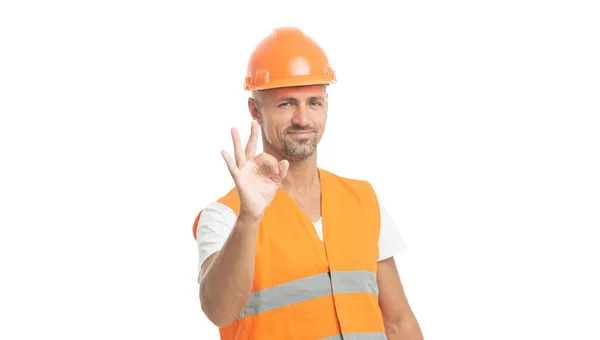 Man Engineer Background Photo Man Engineer Wearing Reflective Vest Man — Stock Photo, Image