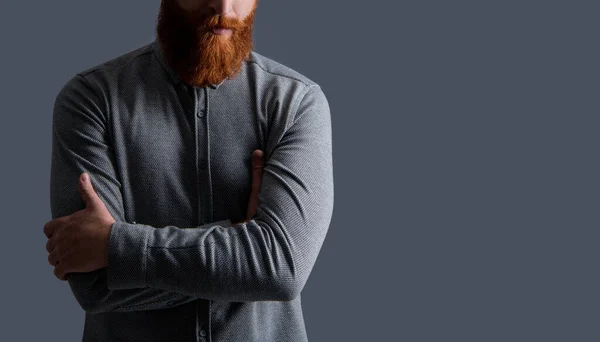 Студійний Обрізаний Знімок Вигляду Незахищеного Хлопця Догляд Вусами Бородою Красивий — стокове фото