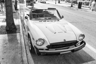 Key West, Florida USA - December 26, 2015: Fiat 124 Sport Spider car, front view.