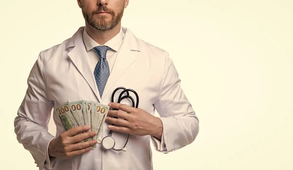Die Krankenversicherung Ist Teuer Arztkosten Und Versicherung Arzt Mit Geld — Stockfoto