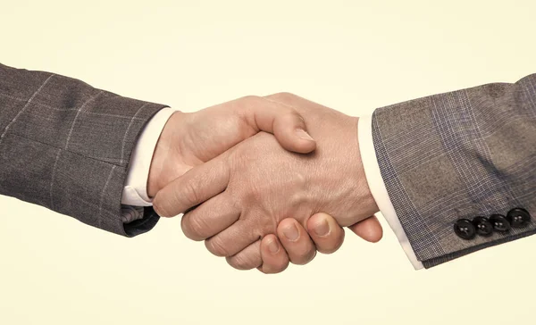 Negócio Negócio Negócio Parceria Handshake Dois Homens Negócios Negociar Parceria — Fotografia de Stock