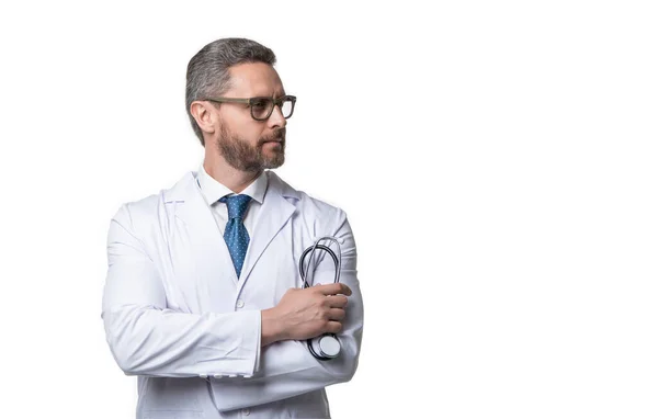 Tıpçı Stüdyoya Bakar Fotokopi Çeker Arka Planda Tıbbi Adam Var — Stok fotoğraf