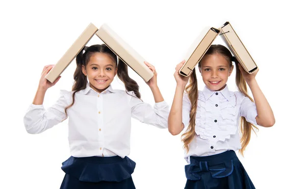 Edukacja Szkolna Dla Dziewcząt Dzieci Dziewczęta Gotowe Lekcji Folderze Gospodarstwa — Zdjęcie stockowe