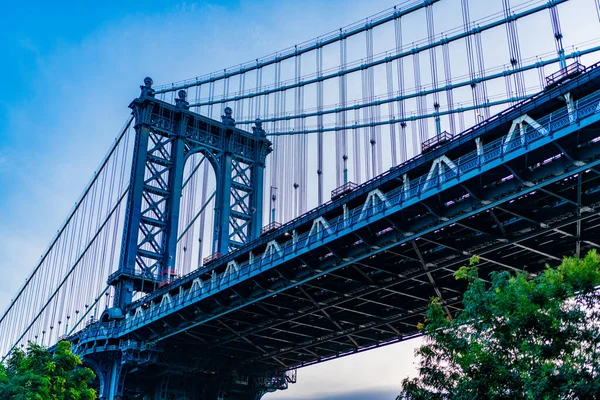 New York Taki Manhattan Köprüsü Manhattan Daki Tarihi Köprünün Mimarisi — Stok fotoğraf