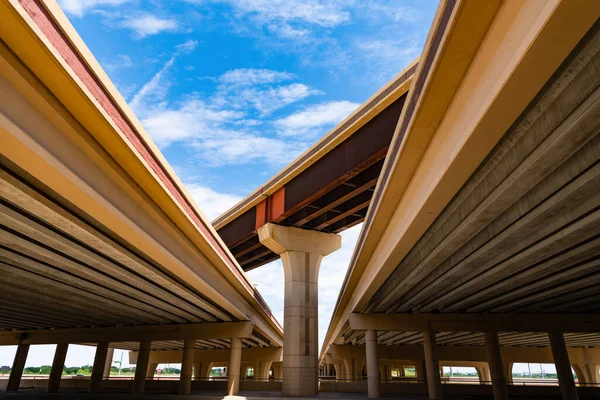 Estrutura Overpass Ponte Estrada Estrutural Junção Rodoviária Arquitetura Sobrevoo Sistema — Fotografia de Stock