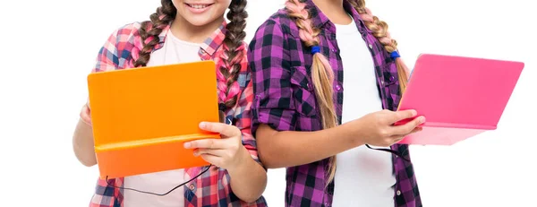 Bildung Für Kinder Schulkinder Und Ihr Tagebuch Tagebuch Ihrer Freundschaft — Stockfoto
