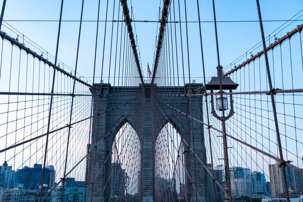 Architettura Del Ponte Sospeso New York Tra Manhattan Brooklyn — Foto Stock