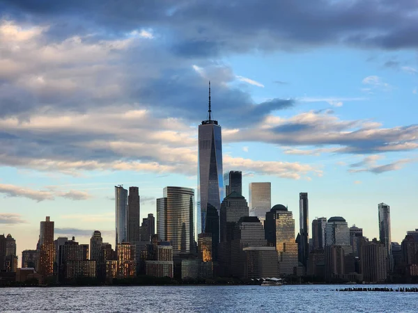 大都市的城市景观 纽约市中心的纽约 曼哈顿天际线 纽约市New York City Nyc摩天大楼 城市的建筑 市中心的曼哈顿和胡森河 建筑奇迹 — 图库照片