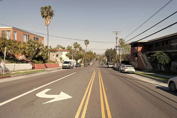 Long Beach California Usa April 2021 Road Marks Street Suburban — Stock Photo, Image