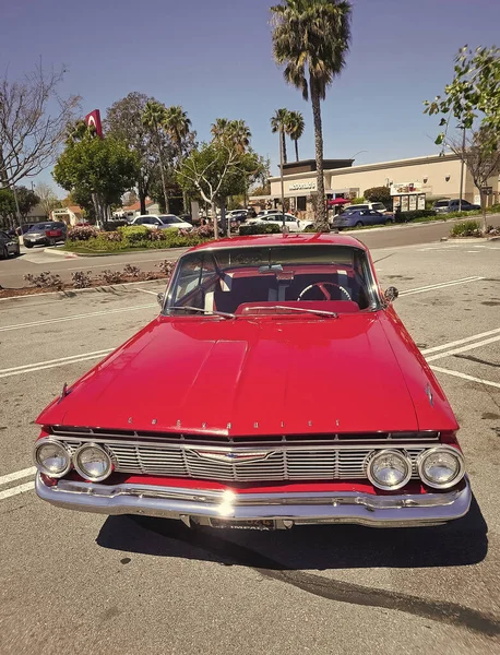 Los Angeles California Usa March 2021 Red Chevrolet Impala Vintage — Stock Photo, Image