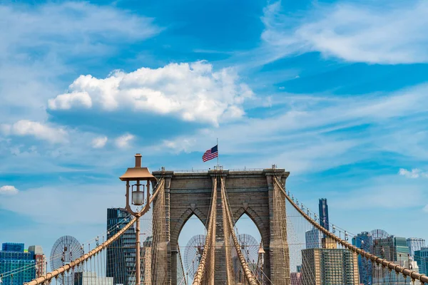 Şehir Köprüsü Mimarisi Manhattan Daki Brooklyn Köprüsü Nün Manzarası New — Stok fotoğraf
