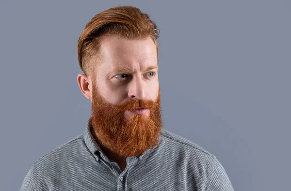 Студийный Портрет Небритого Человека Уход Бородой Красивого Небритого Мужчины Борода — стоковое фото