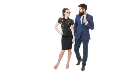 Efsanevi adam. Efsane. Sakallı adam ve resmi giysili seksi kız. Profesyonel erkek ve kadın. İş çifti. Patron ve sekreter. Şirket yönetimi. Resmi moda ve tarz.