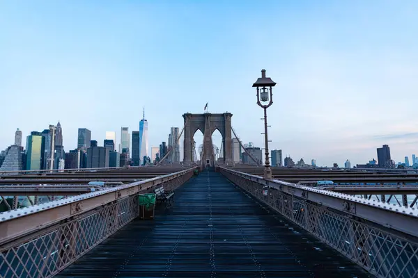 Manhattan Městská Architektura New Yorku Brooklynský Orientační Bod Brooklynský Most — Stock fotografie
