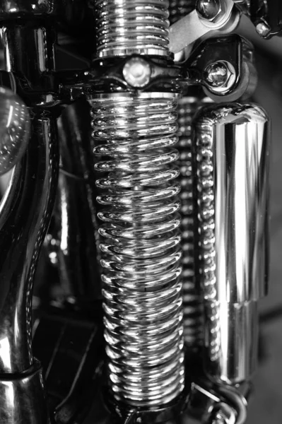 Metallic Chrome Custom Hydraulic Shock Absorber Rear Suspension Shock Motorcycle — Photo