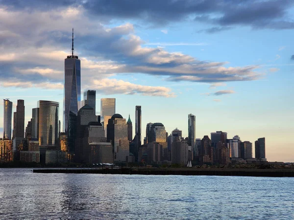 Wieżowiec Nowym Jorku Miejska Architektura Centrum Manhattanu Hudson River Miejski — Zdjęcie stockowe