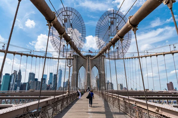 New York City Abd Mayıs 2023 Manhattan Giden Brooklyn Köprüsü — Stok fotoğraf