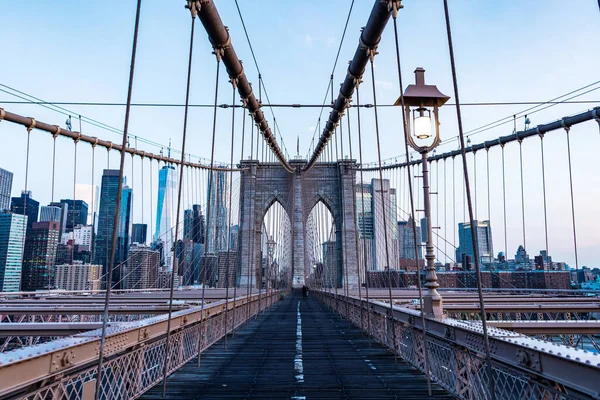 Architettura Del Ponte Storico Brooklyn Ponte New York Che Collega — Foto Stock