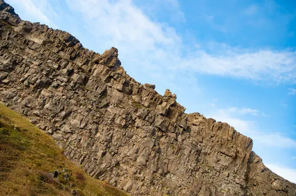 Geology Shapes Landscapes Volcanic Mountain Stony Rock Mountain Landscape Nature — Stock Photo, Image