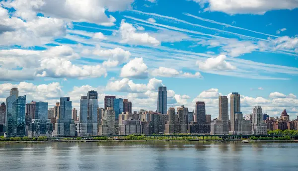 Centrum Manhattanu Hudson River Miasto Metropolitalne Nowy Jork Centrum Panorama — Zdjęcie stockowe