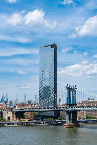Архітектура Історичного Мосту Манхеттені Міст Єднує Нижній Манхеттен Центром Брукліна — стокове фото