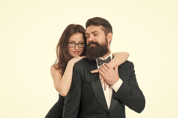 Emoções Sinceras Reunião Negócios Parceria Amor Romance Casal Formal Preparação — Fotografia de Stock