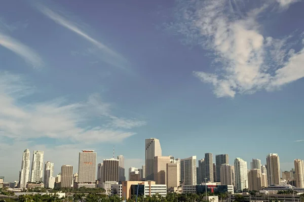 Miami Floryda Usa Stycznia 2016 Panorama Miami Budynkiem Drapaczy Chmur — Zdjęcie stockowe
