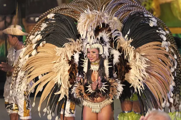 Паринтинс Бразилия Декабря 2015 Года Бразильские Танцоры Самбы Костюме Кабаре — стоковое фото