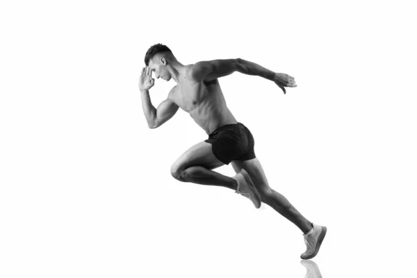 Τρέχει Την Έννοια Του Αθλητισμού Άνθρωπος Αθλητής Τρέχει Και Την — Φωτογραφία Αρχείου