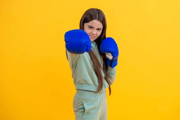 Teen Girl Boxing Goves Boxing Training Teen Girl Girl Learn — Stock Photo, Image