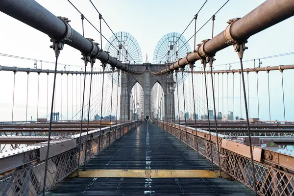 Ponte Che Attraversa East River Tra Distretti Manhattan Brooklyn Ponte — Foto Stock