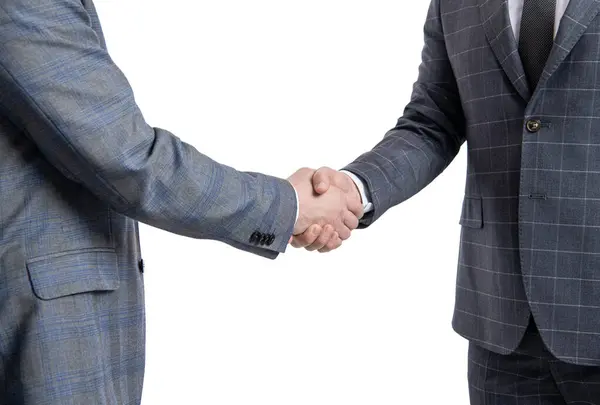 Kaksi Liikemiestä Kättelee Onnistuneen Liikesopimuksen Jälkeen Yritysten Yhteistyö Kumppanuus Liikemiehet — kuvapankkivalokuva