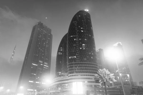 Dubai United Arab Emirates December 2017 Illuminated Skyscraper Architecture Building — Foto Stock