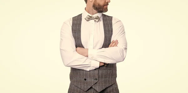 Ostříhaný Pohled Muže Nosí Formální Smokingové Pánské Oblečení Muž Formálním — Stock fotografie