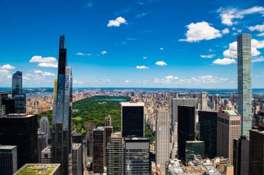 central park of new york. manhattan aerial view. new york city. skyscraper building of nyc. central park landscape. city nature landscape with skyscraper. manhattan downtown. city oasis. clipart