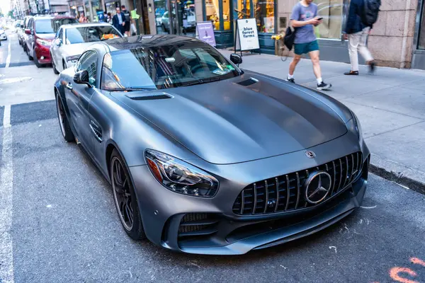 Nova Iorque Eua Agosto 2023 Mercedes Benz Amg 2018 Sportscar — Fotografia de Stock