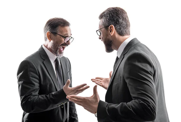 Fighting Businessmen Shouting Photo Businessmen Fighting Anger Two Fighting Businessmen — Stock Photo, Image