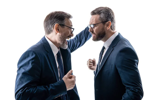 Conflict Boss Employee Conflict Companies Business Conflict Two Businessmen Conflicting — Stock Photo, Image