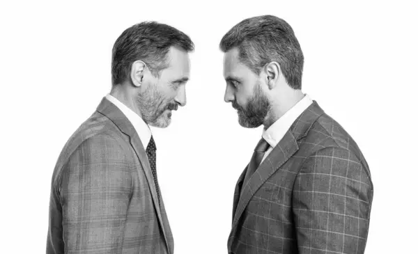 Businessmen Having Rivalry Studio Rivalry Mature Businessmen Suit Photo Businessmen — Stock Photo, Image