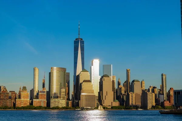 New York Och New York Rotting Skyline Solnedgången New York — Stockfoto