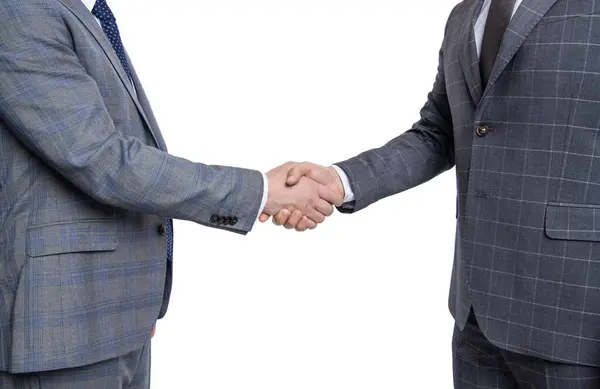 Kaksi Liikemiestä Kättelee Onnistuneen Liikesopimuksen Jälkeen Yritysten Yhteistyö Kumppanuus Liikemiehet — kuvapankkivalokuva