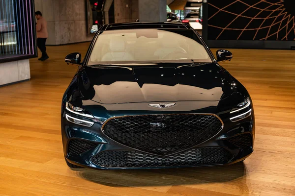 New York City Abd Ağustos 2023 Genesis G80 Siyah Hyundai — Stok fotoğraf