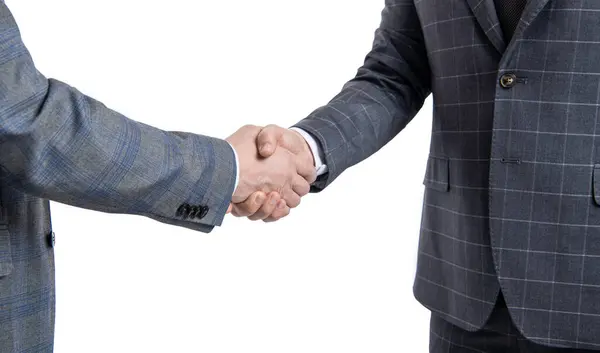 Успех Сотрудничества Два Бизнесмена Пожали Друг Другу Руки После Успешной — стоковое фото