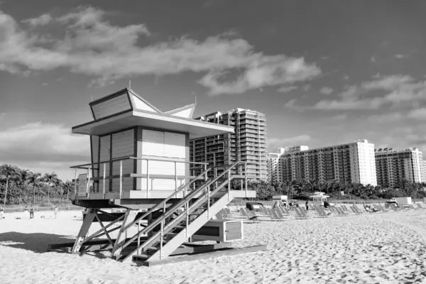 Blauer Bademeister Strandurlaub Miami Foto Des Bademeisters Strand Von Miami — Stockfoto