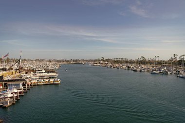 Long Beach, Kaliforniya ABD - 10 Nisan 2021: Yaz limanı veya yat limanı.