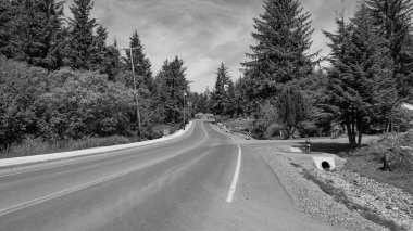 Varış yolu. Varış yolu. Seyahat sırasında gidilecek rota. Macera için hedef rotanın fotoğrafı.