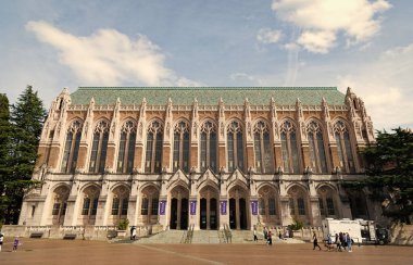 Seattle, Washington, USA - April 3, 2021: College Building of Suzzallo Library at the University of Washington.